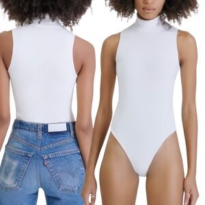 RE/DONE x Hanes 60s Sleeveless Mock Neck Ribbed Bodysuit